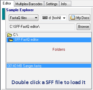 Load SFF file for conversion to FastQ